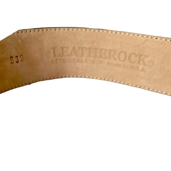 Leatherock Brown Leather Embossed Snakeskin Rectangle Buckle Sz 30 1.5” Wide - Picture 7 of 9